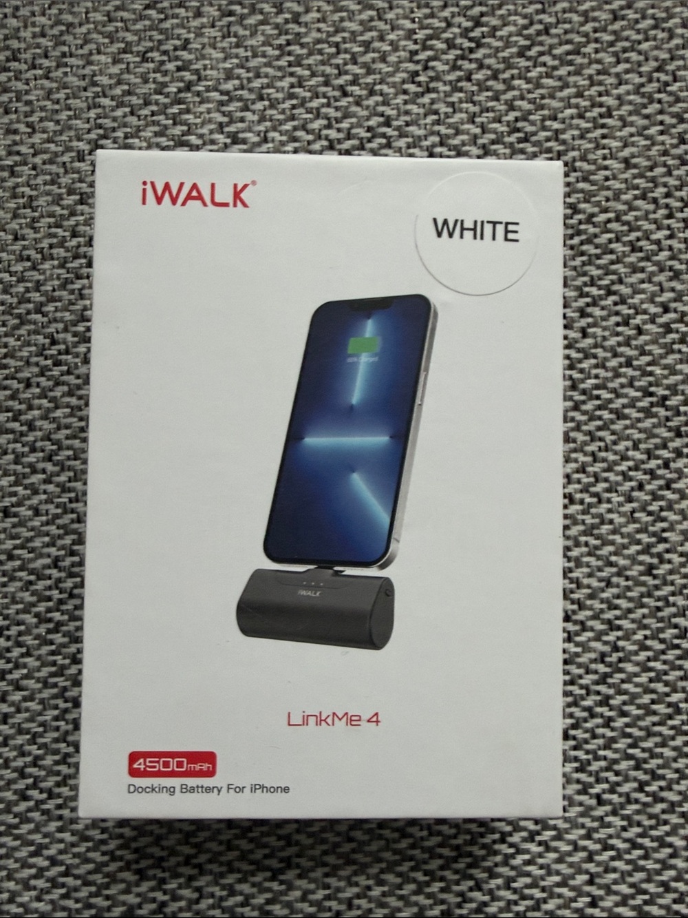 iWALK LinkMe4 Docking Battery for iPhone – White 4500 mAh lightening